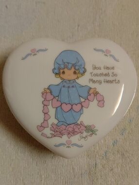 Precious Moments 1995 Porcelain Trinket Box, Heart Shaped